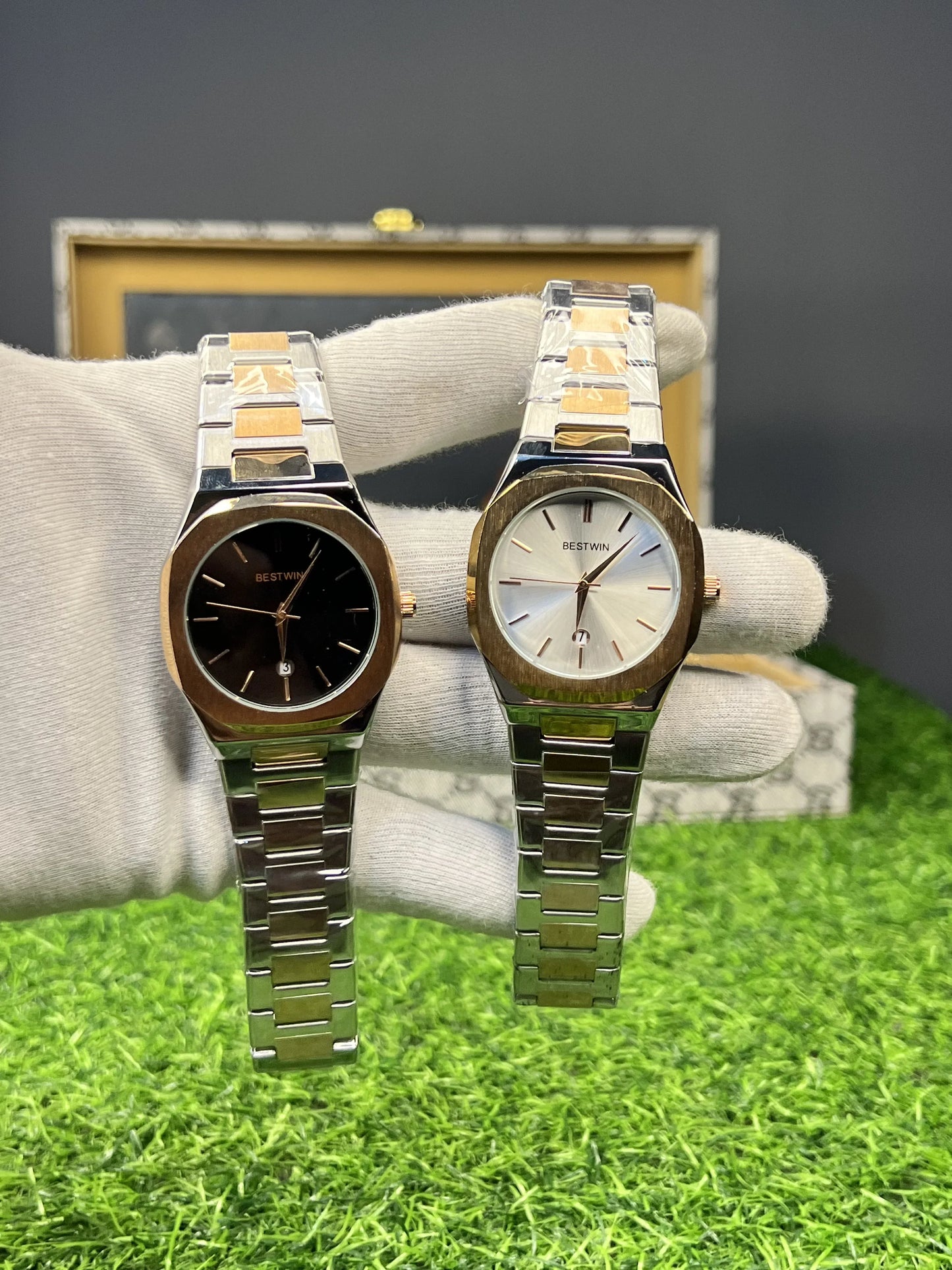 B.W Two Tone Chain Watch