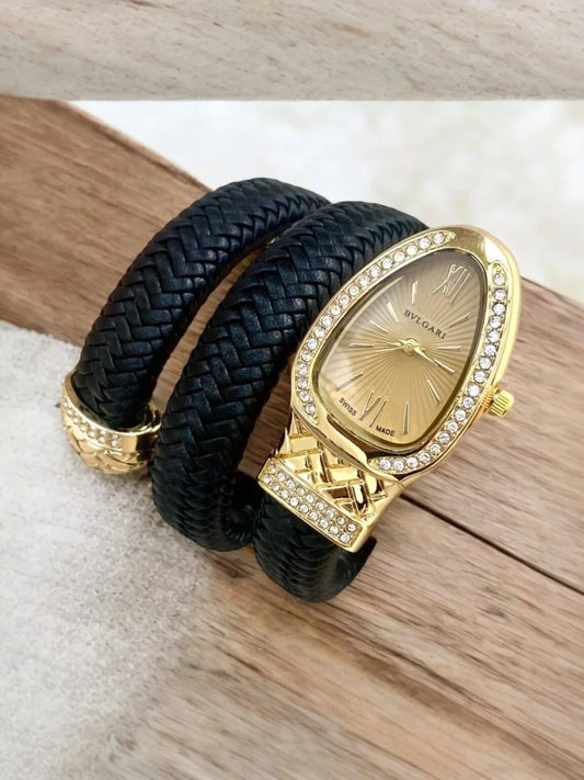 BVLG – Diamond Leather Strap – Female Watch – F-173