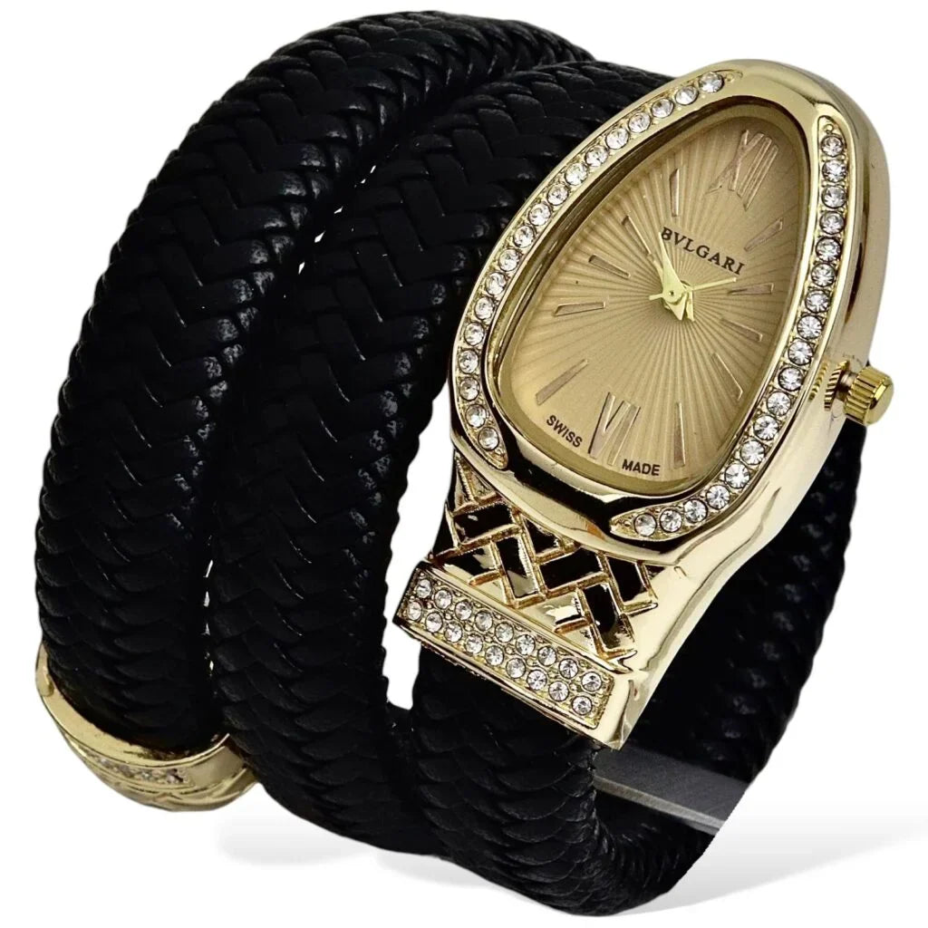 BVLG – Diamond Leather Strap – Female Watch – F-173