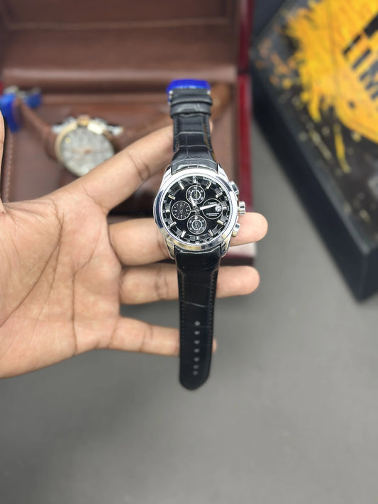 Luxury Chronograph Watch for Men | Business Edition - Black Silver