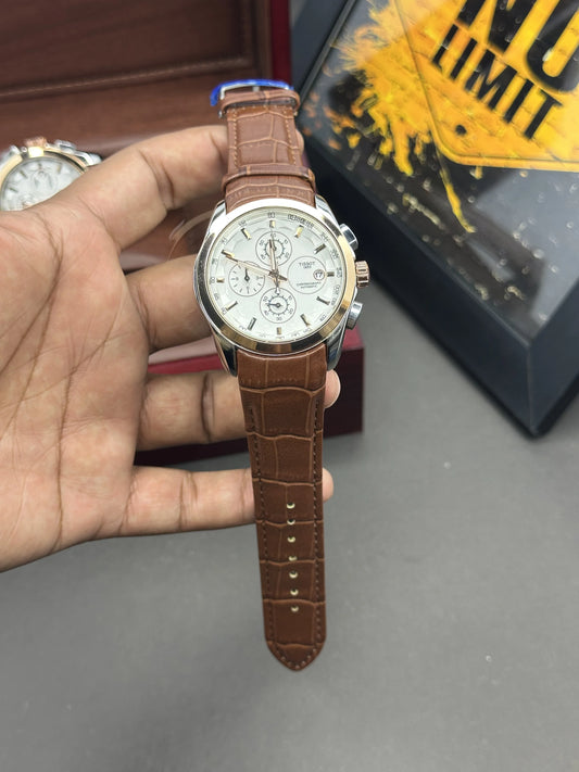 Luxury Chronograph Watch for Men | Business Edition - Brown Silver