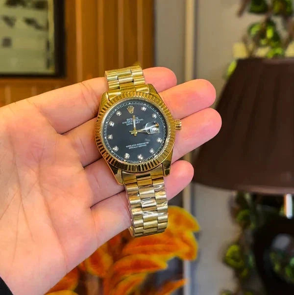 RLX Oyster Perpetual | Premium Black and Gold with Date Adjuster