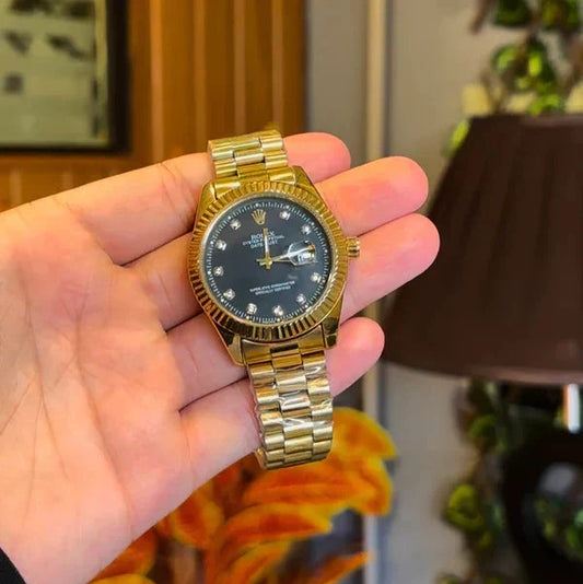 RLX Oyster Perpetual | Premium Black and Gold with Date Adjuster