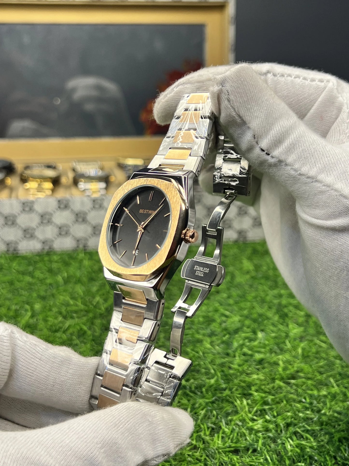 B.W Two Tone Chain Watch