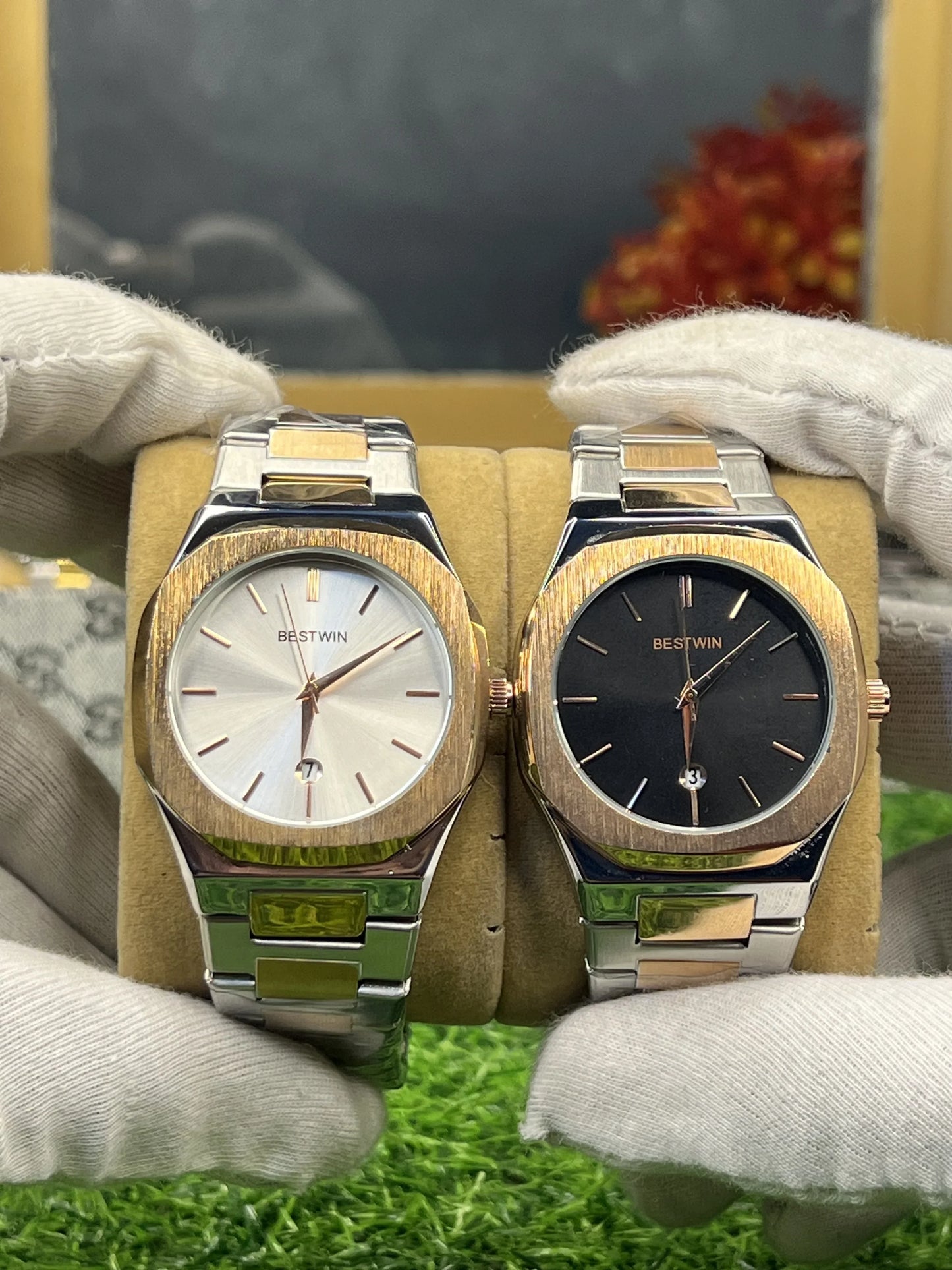 B.W Two Tone Chain Watch