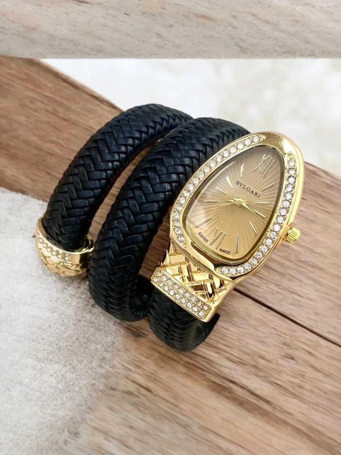 BVLG – Diamond Leather Strap – Female Watch – F-173