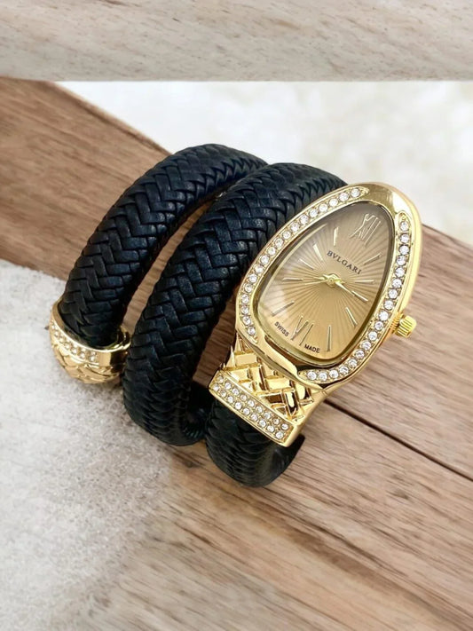 BVLG – Diamond Leather Strap – Female Watch – F-173