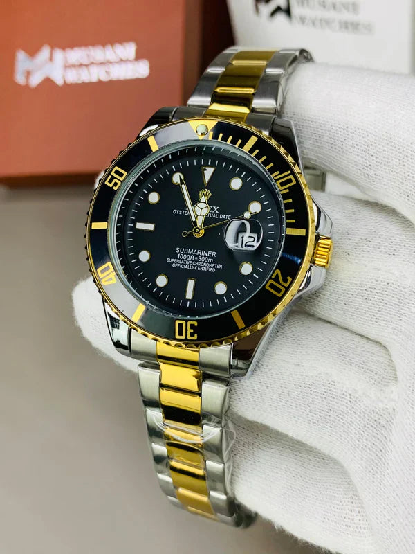 Bezel Rotating | Two Tone Black and Classic silver | Premium Quality